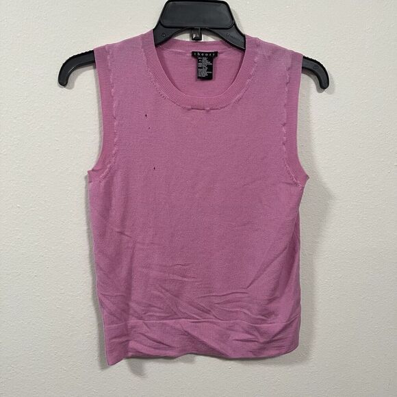 Theory Pink Wool Sweater Tank Top Women’s Size Large - Picture 1 of 5